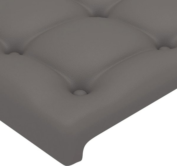 vidaXL Κεφαλάρι κρεβατιού, γκρι, 90x5x118/128 cm, τεχνητό δέρμα