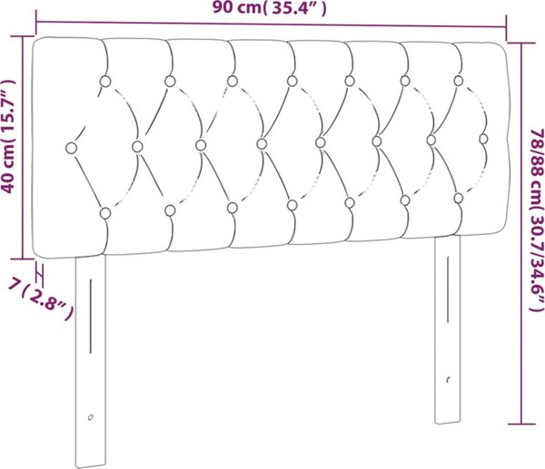 vidaXL Κεφαλάρι κρεβατιού με LED, σκούρο πράσινο, 90x7x78/88 cm, βελούδο
