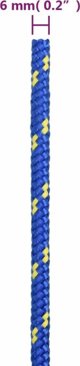 vidaXL Ναυτικό σχοινί, μπλε, 6 mm, 250 m, πολυπροπυλένιο
