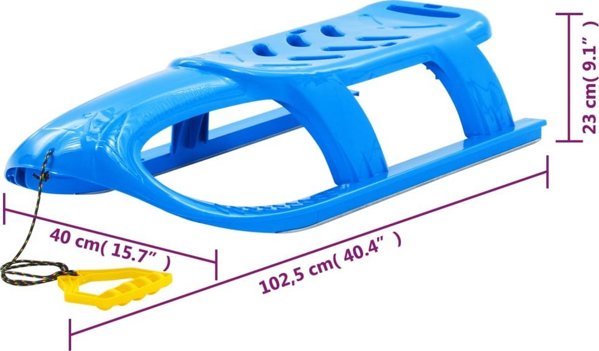 vidaXL vidaXL Sanki dla dzieci, niebieskie, 102,5x40x23 cm, polipropylenowe
