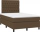vidaXL Κρεβάτι Continental με Στρώμα, Καφέ, 120 x 200 cm, ύφασμα