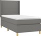vidaXL Κρεβάτι κοντινεντάλ με στρώμα 80x200cm σκουρόχρωμο γκρι ύφασμα