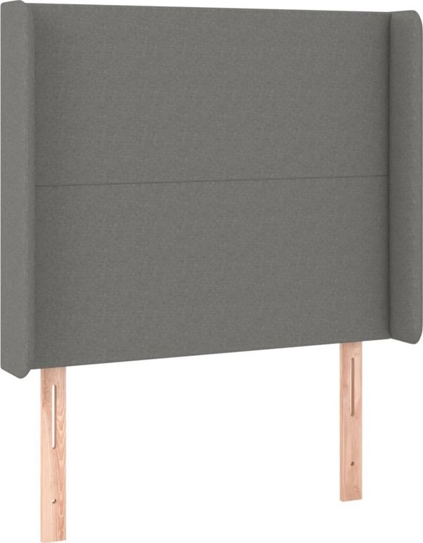 vidaXL Κρεβάτι κοντινεντάλ με στρώμα 80x200cm σκουρόχρωμο γκρι ύφασμα