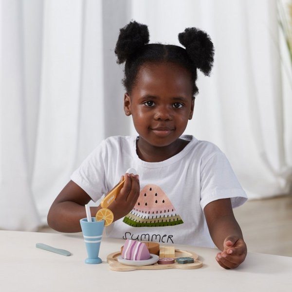 Viga Toys PolarB Ξύλινο Σετ Φαγητού για Κοπή με Σκριτς-Σκρατς, Εκπαιδευτικό Παιχνίδι Μίμησης