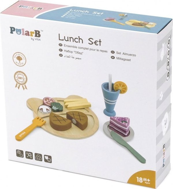 Viga Toys PolarB Ξύλινο Σετ Φαγητού για Κοπή με Σκριτς-Σκρατς, Εκπαιδευτικό Παιχνίδι Μίμησης