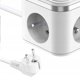 Viking síťový adaptér YC33, 3x 230 V, 1x USB-A, 2x USB-C, tlačítko ON/OFF, délka 1,4 m, bílá