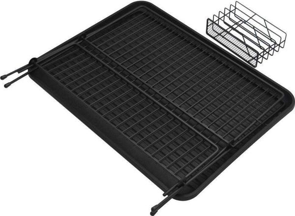 Vilde Στραγγιστήρι Πιάτων Μεταλλικό Μαύρο 45x32x25,5 εκ. με Δίσκο Αποστράγγισης 8206053