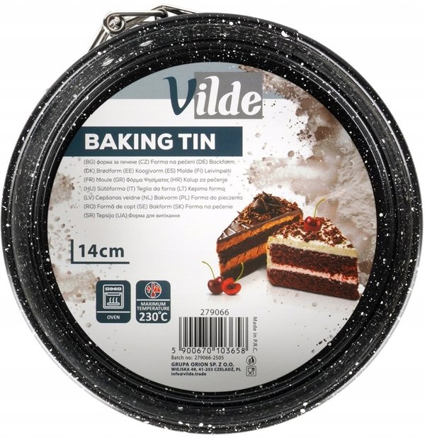 Vilde Μίνι Φόρμα Ζαχαροπλαστικής Αποσπώμενη 14cm, Αντικολλητική από Ατσάλι Γρανίτη