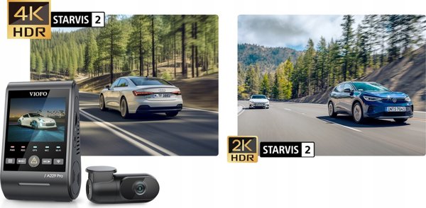 Viofo A229 Pro 2CH-G Dash Cam Καταγραφικό Αυτοκινήτου Με GPS, Dual Channel 4K HDR