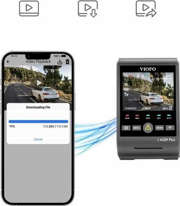 Viofo A229 Pro 2CH-G Dash Cam Καταγραφικό Αυτοκινήτου Με GPS, Dual Channel 4K HDR