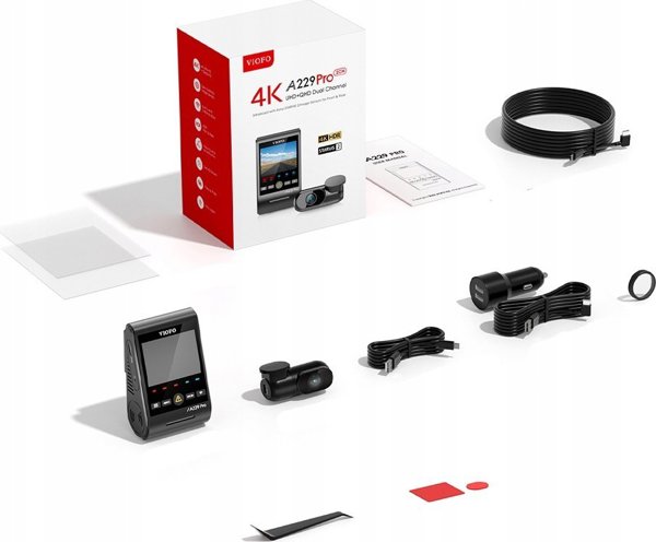 Viofo A229 Pro 2CH-G Dash Cam Καταγραφικό Αυτοκινήτου Με GPS, Dual Channel 4K HDR