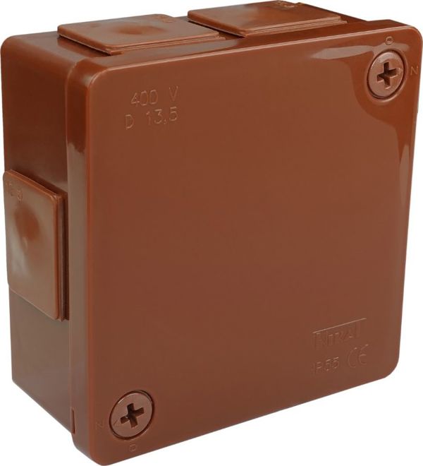 ViPlast Κουτί Διακλάδωσης Επιφανείας 022-02, IP55, 86x86x40mm, 6 Είσοδοι, Καφέ, Χωρίς Σφιγκτήρες
