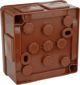 ViPlast Κουτί Διακλάδωσης Επιφανείας 022-02, IP55, 86x86x40mm, 6 Είσοδοι, Καφέ, Χωρίς Σφιγκτήρες