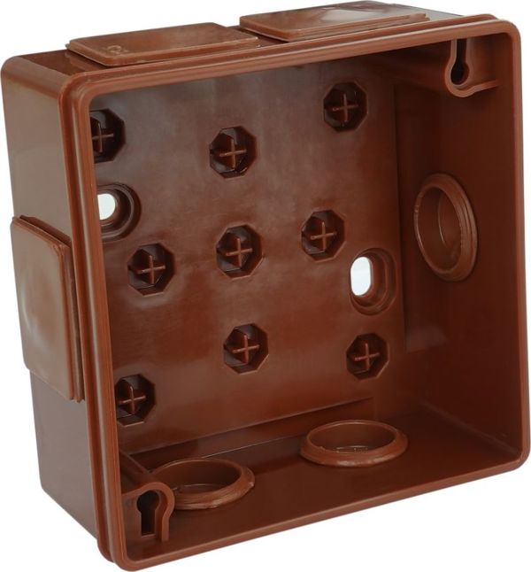 ViPlast Κουτί Διακλάδωσης Επιφανείας 022-02, IP55, 86x86x40mm, 6 Είσοδοι, Καφέ, Χωρίς Σφιγκτήρες
