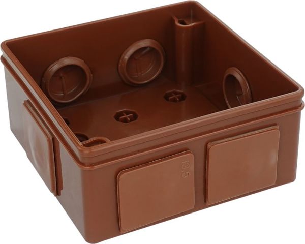 ViPlast Κουτί Διακλάδωσης Επιφανείας 022-02, IP55, 86x86x40mm, 6 Είσοδοι, Καφέ, Χωρίς Σφιγκτήρες
