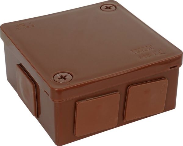 ViPlast Κουτί Διακλάδωσης Επιφανείας 022-02, IP55, 86x86x40mm, 6 Είσοδοι, Καφέ, Χωρίς Σφιγκτήρες