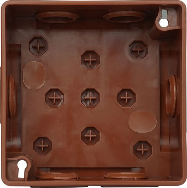 ViPlast Κουτί Διακλάδωσης Επιφανείας 022-02, IP55, 86x86x40mm, 6 Είσοδοι, Καφέ, Χωρίς Σφιγκτήρες