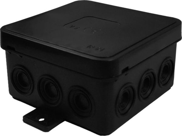 ViPlast Επιτοίχιο Κουτί Διακλάδωσης 75x75x41mm, IP54, με 12 Εισόδους, Μαύρο (2810)