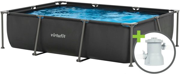 Virtufit Ορθογώνια πισίνα VIRTUFIT 300 x 210 cm με αντλία φιλτραρίσματος ανθρακί