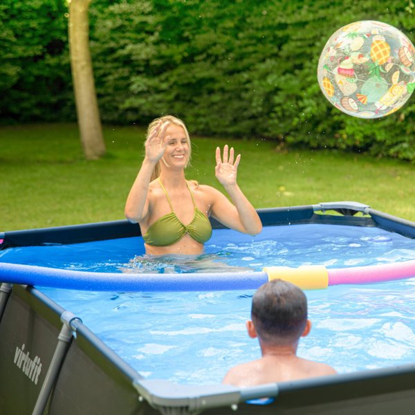 Virtufit Ορθογώνια πισίνα VIRTUFIT 300 x 210 cm με αντλία φιλτραρίσματος ανθρακί