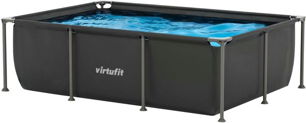 Virtufit VIRTUFIT ορθογώνια πισίνα 260 x 180 CM με αντλία φιλτραρίσματος ανθρακί