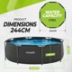 Virtufit VIRTUFIT στρογγυλή πισίνα 244 CM με αντλία φιλτραρίσματος ανθρακί