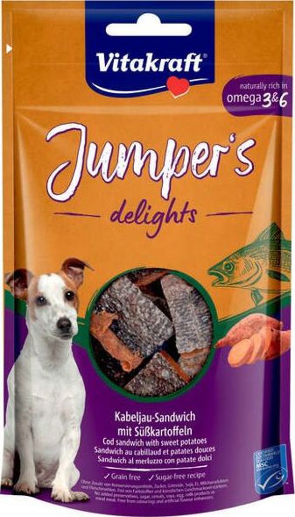 Vitakraft VITAKRAFT PIES JUMPERS DELIGHTS SANDWICH 80g RYBA
