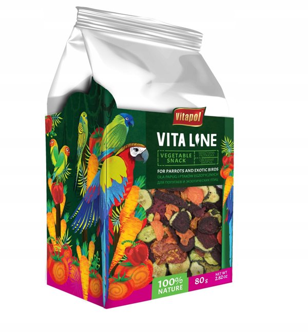 Vitaline Λαχανικά Σνακ για Παπαγάλους και Εξωτικά Πτηνά 80γρ, 4 τεμάχια/disp