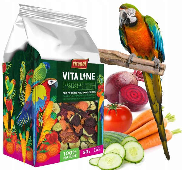 Vitaline Λαχανικά Σνακ για Παπαγάλους και Εξωτικά Πτηνά 80γρ, 4 τεμάχια/disp