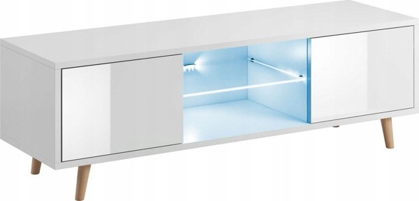 Vivaldi Meble RTV SWEDEN LE bialy mat/bialy polysk LED B 2K