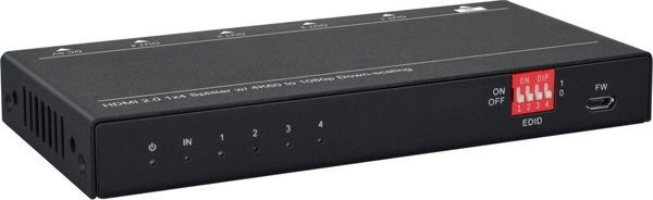 VivoLink VLHDMISP1X4 HDMI Splitter 1x4, 4K@60Hz, 3840x2160, Μεταλλικό, Μαύρο
