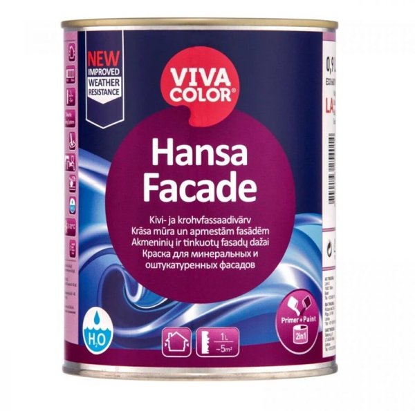 VivaColor ΒΑΦΗ ΠΡΟΣΟΨΗΣ HANSA FACADE 0,9L LA-ALUS