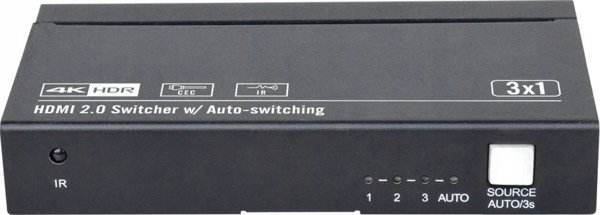 Vivolink VLSW131 HDMI Διακόπτης 3x1 4K@60Hz, Μαύρο