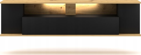 Vivaldi Meble Έπιπλο RTV ROB LE δρυς artisan/μαύρο 2K LED