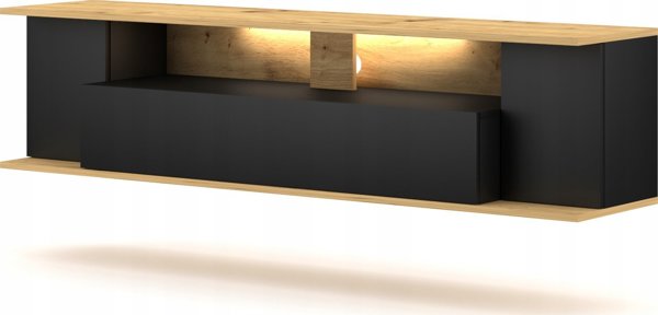 Vivaldi Meble Έπιπλο RTV ROB LE δρυς artisan/μαύρο 2K LED