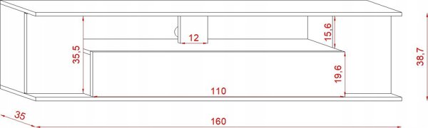 Vivaldi Meble Έπιπλο RTV ROB LE δρυς artisan/μαύρο 2K LED