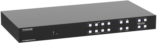 VivoLink HDMI 2.0 Matrix 4x4, 4K UHD, Υψηλής Ταχύτητας, Μαύρο