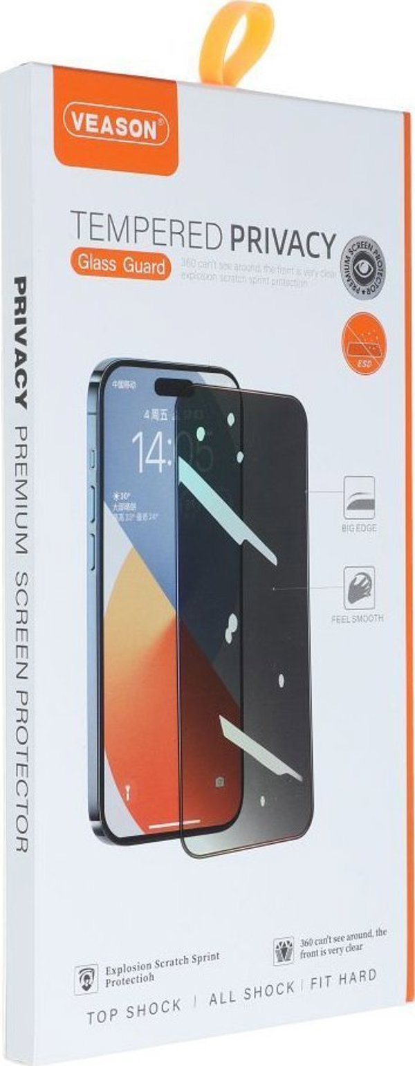 VMAX Szklo Hartowane 6D Pro Veason Privacy Glass do Iphone 15 Pro Max czarny