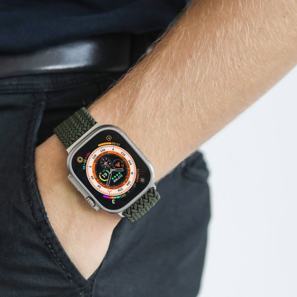 Vonmählen Woven Loop, Strap, Smartwatch, Olive, Apple, Apple Watch 44 | 45 | 46 | 49 mm, Nylon