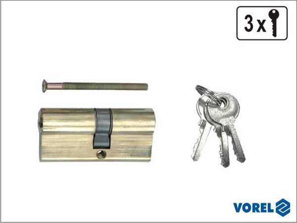 Vorel Wkladka mosiezna 62mm 3 klucze 31/31 77200