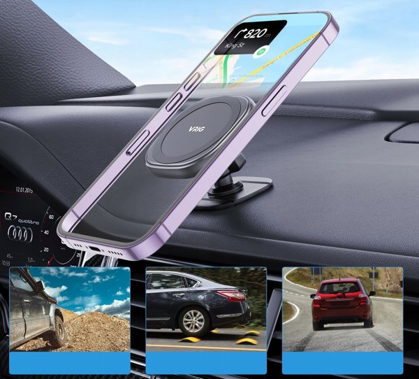 VRIG Μαγνητική Βάση Αυτοκινήτου MG-06 για Smartphone με MagSafe - Μαύρη