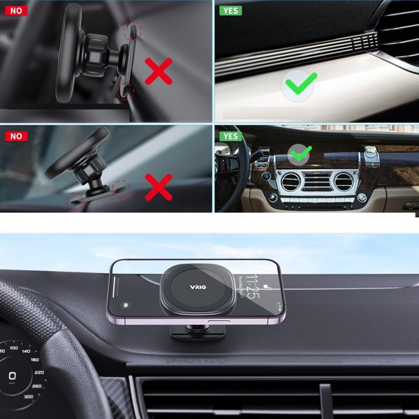 VRIG Μαγνητική Βάση Αυτοκινήτου MG-06 για Smartphone με MagSafe - Μαύρη