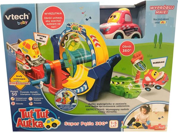 VTech Tut Tut Αυτοκίνητα - Εκτοξευτής Διαβολική Θηλιά 360 (61429) - Πίστα Αυτοκινήτων με Ήχους και Φωτισμό