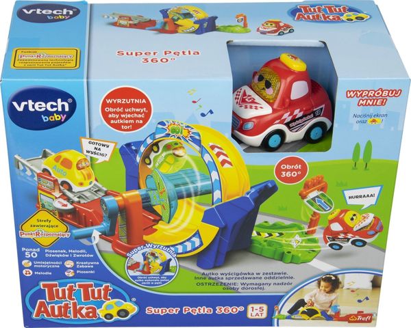 VTech Tut Tut Αυτοκίνητα - Εκτοξευτής Διαβολική Θηλιά 360 (61429) - Πίστα Αυτοκινήτων με Ήχους και Φωτισμό