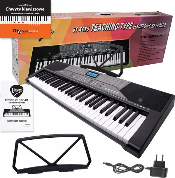 V-Tone VK 100-61 Ηλεκτρονικό Αρμόνιο 61 Πλήκτρων για Παιδιά, Μαύρο