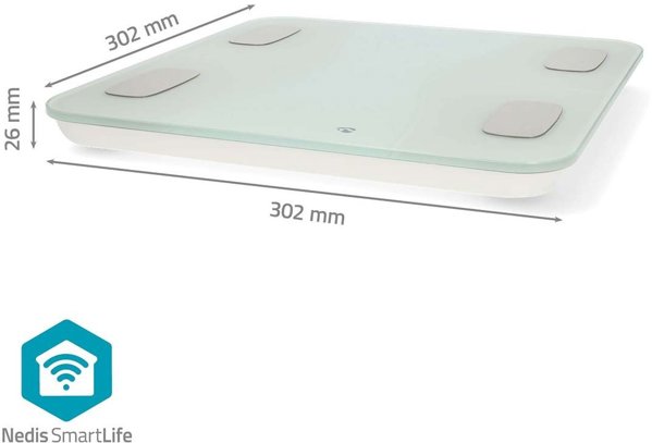 Ζυγαριά μπάνιου Nedis SmartLife BTHPS11WT Bluetooth λευκή
