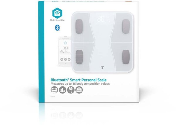 Ζυγαριά μπάνιου Nedis SmartLife BTHPS11WT Bluetooth λευκή
