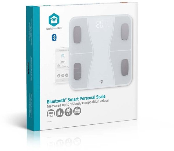 Ζυγαριά μπάνιου Nedis SmartLife BTHPS11WT Bluetooth λευκή