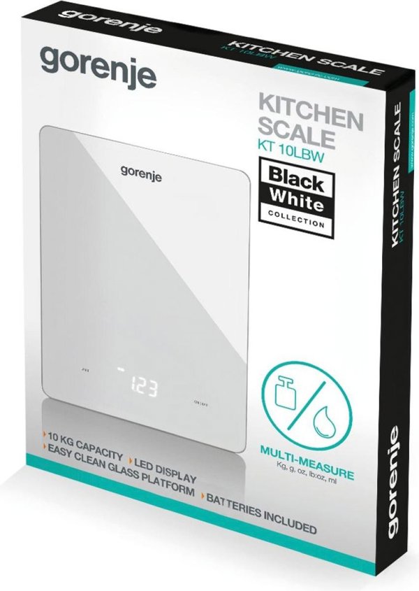 Ζυγαριά κουζίνας Gorenje KT10LBW (μέχρι 10 κιλά, λευκή)