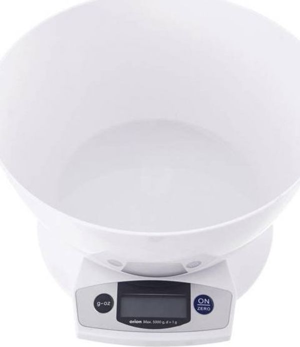 Orion Ηλεκτρονική Ζυγαριά Κουζίνας 5kg με Μπολ 2.5L Λευκή
